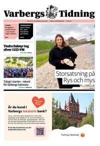 Förstasida Varbergs Tidning