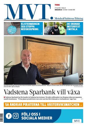 Förstasida Motala & Vadstena tidning