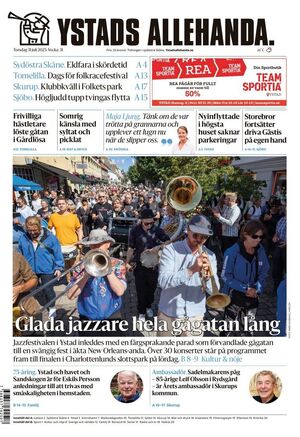 Förstasida Ystads Allehanda