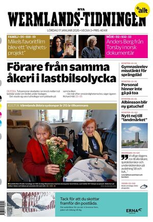 Förstasida Nya Wermlands-Tidningen