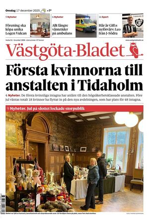 Förstasida Västgöta-Bladet