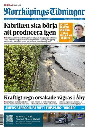 Förstasida Norrköpings Tidningar