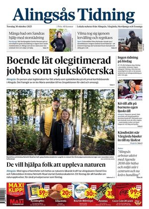 Förstasida Alingsås Tidning