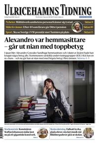Förstasida Ulricehamns Tidning