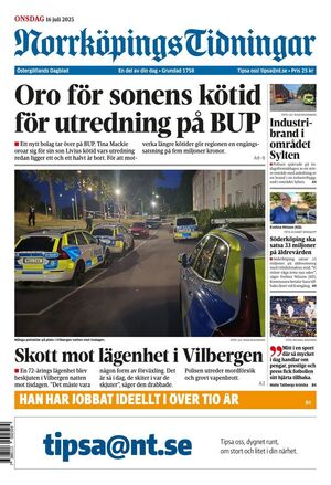 Förstasida Norrköpings Tidningar