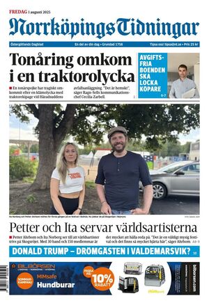 Förstasida Norrköpings Tidningar