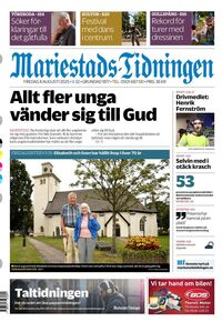 Förstasida Mariestads-Tidningen