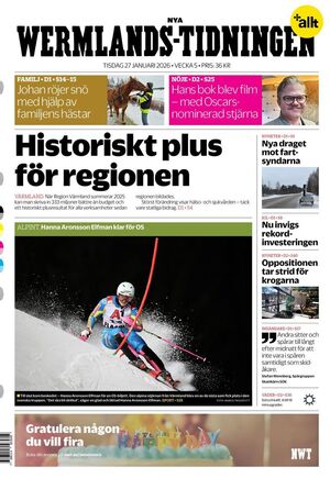 Förstasida Nya Wermlands-Tidningen
