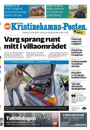 Förstasida Nya Kristinehamns-Posten