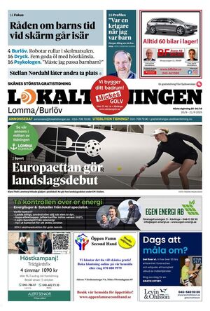Förstasida Lokaltidningen Lomma/Burlöv