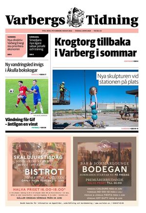 Förstasida Varbergs Tidning