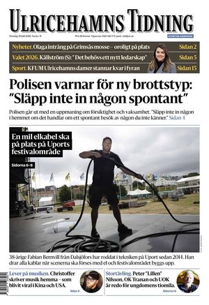 Förstasida Ulricehamns Tidning