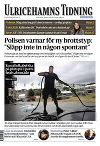 Förstasida Ulricehamns Tidning