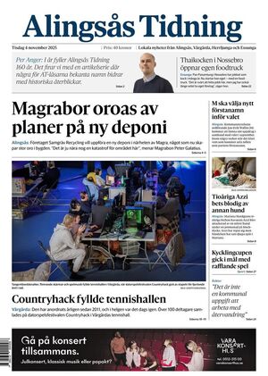 Förstasida Alingsås Tidning