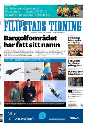 Förstasida Filipstads Tidning