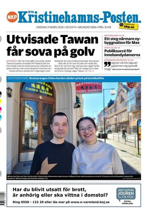 Förstasida Nya Kristinehamns-Posten