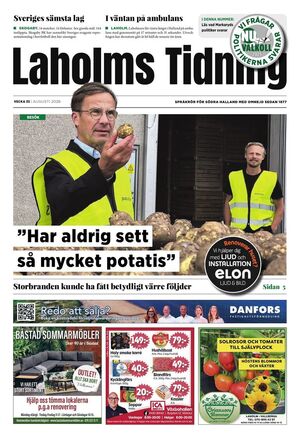 Förstasida Laholms Tidning