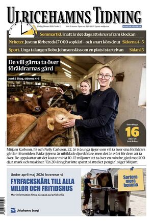 Förstasida Ulricehamns Tidning