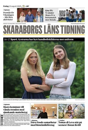 Förstasida Skaraborgs Läns Tidning