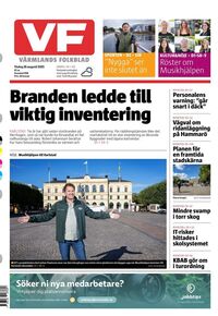 Förstasida Värmlands Folkblad