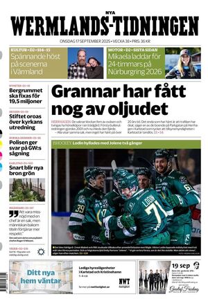 Förstasida Nya Wermlands-Tidningen