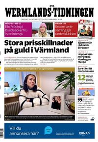 Förstasida Nya Wermlands-Tidningen