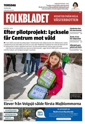 Förstasida Folkbladet Västerbotten