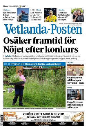 Förstasida Vetlanda-Posten