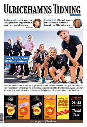Förstasida Ulricehamns Tidning