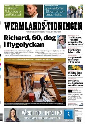 Förstasida Nya Wermlands-Tidningen