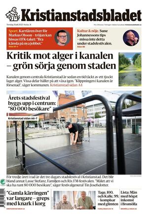 Förstasida Kristianstadsbladet