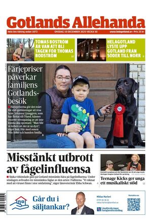Förstasida Gotlands Allehanda