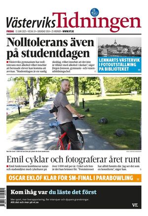 Förstasida Västerviks-Tidningen