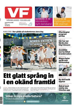 Förstasida Värmlands Folkblad
