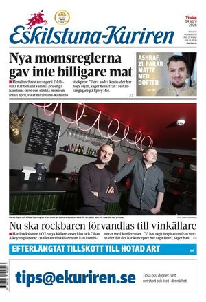 Förstasida Eskilstuna-Kuriren