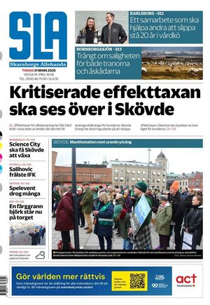 Förstasida Skaraborgs Allehanda