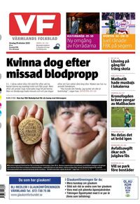 Förstasida Värmlands Folkblad