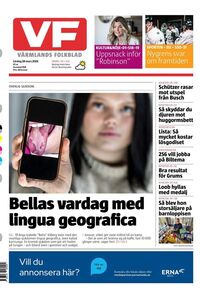 Förstasida Värmlands Folkblad
