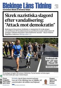 Förstasida Blekinge Läns Tidning