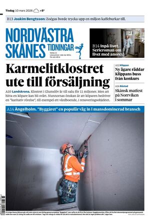 Förstasida Nordvästra Skånes Tidningar