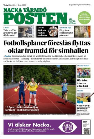 Förstasida Nacka Värmdö Posten Nacka