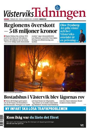 Förstasida Västerviks-Tidningen