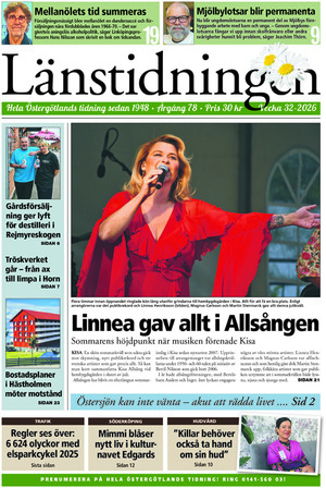 Förstasida Länstidningen Östergötland