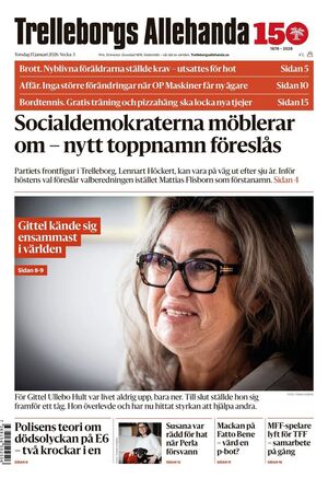 Förstasida Trelleborgs Allehanda