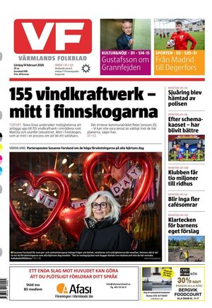 Förstasida Värmlands Folkblad