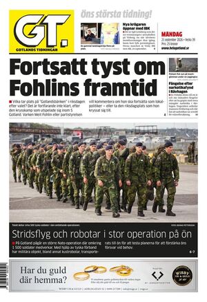 Förstasida Gotlands Tidningar