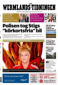 Förstasida Nya Wermlands-Tidningen