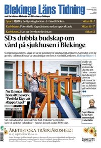 Förstasida Blekinge Läns Tidning