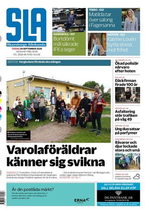 Förstasida Skaraborgs Allehanda