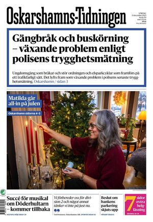 Förstasida Oskarshamns-Tidningen